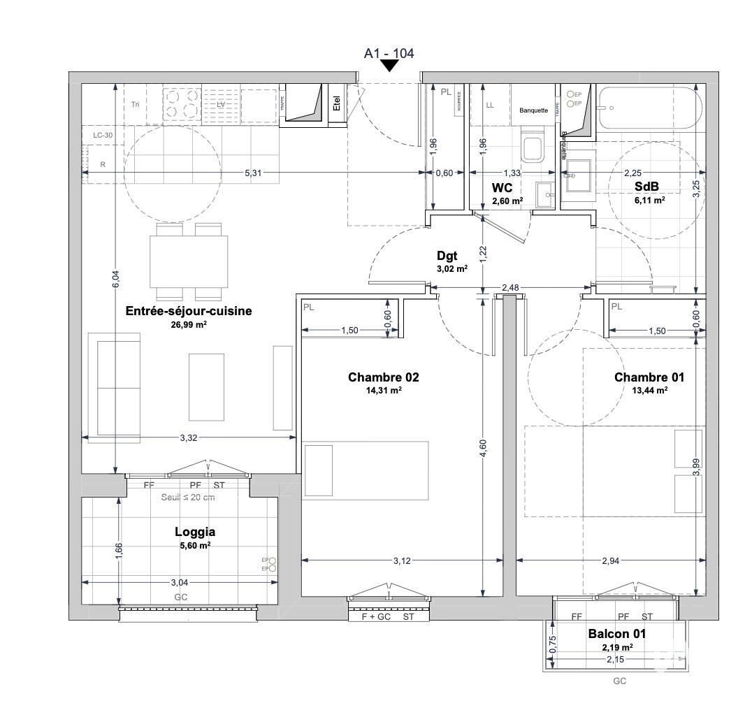 Appartement à vendre, 66m², La Rochelle