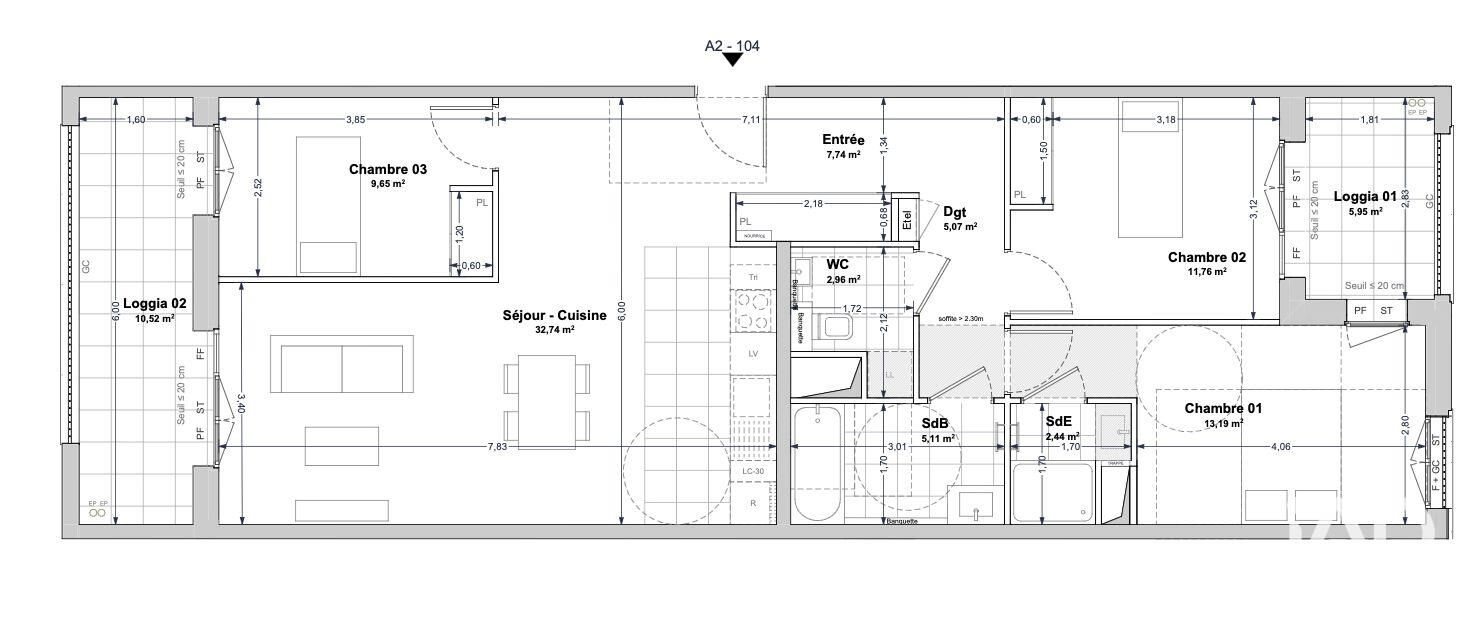 Appartement à vendre, 90m², La Rochelle