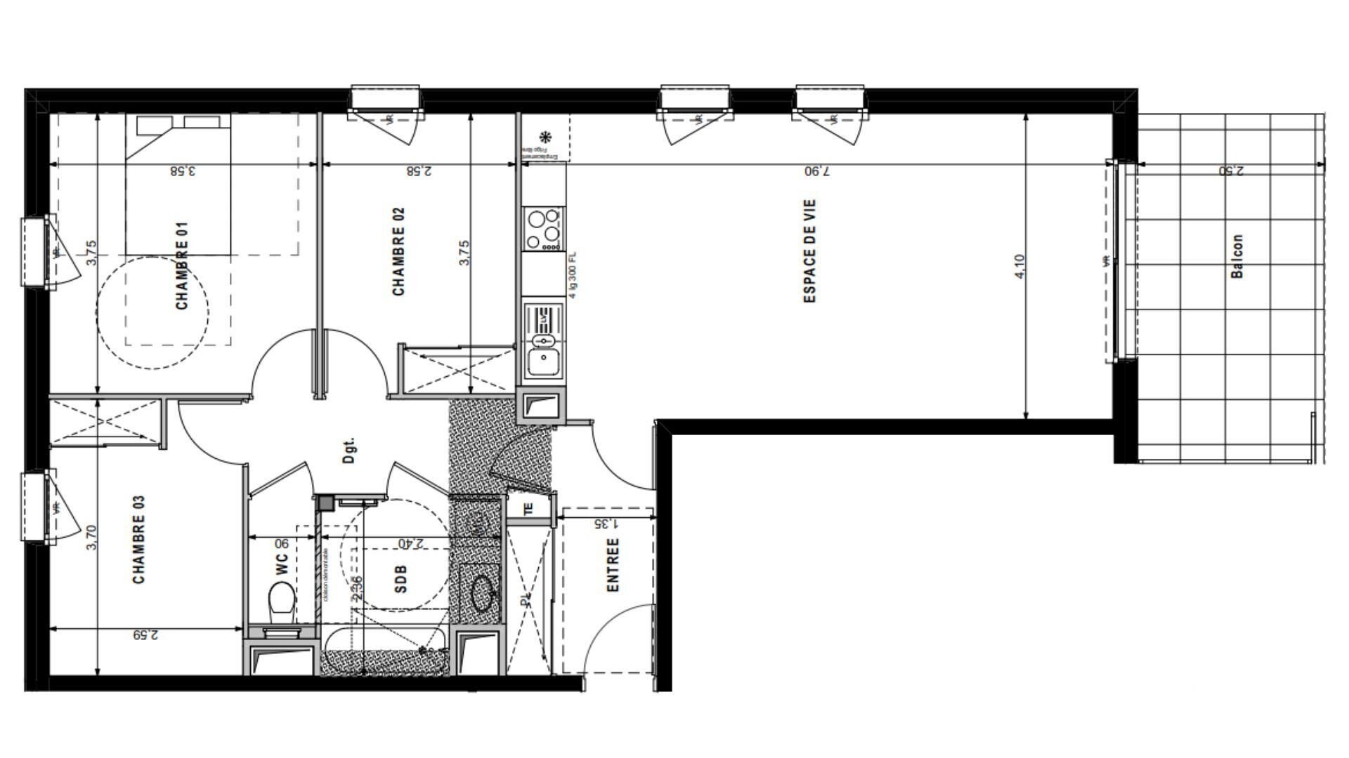Appartement à vendre, 82m², Sciez