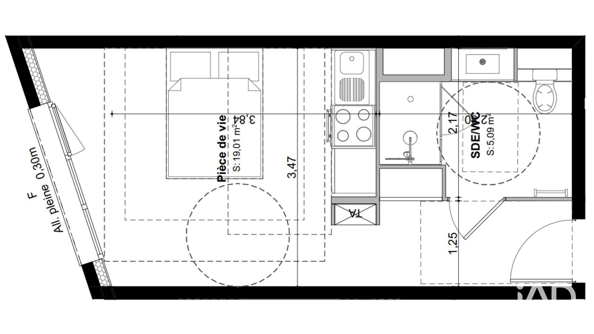 Appartement à vendre, 24m², Vénissieux