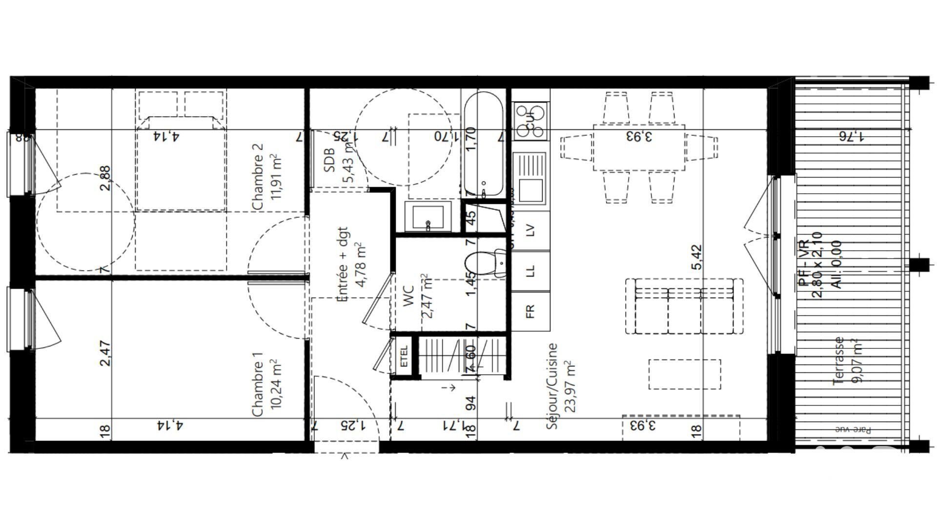 Appartement à vendre, 59m², Beaumont