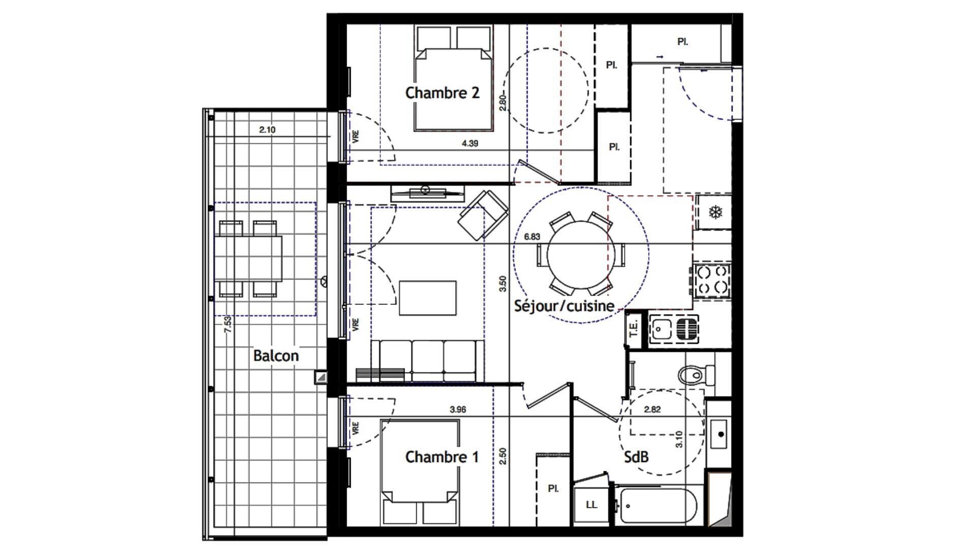 Appartement à vendre, 58m², Valras-Plage