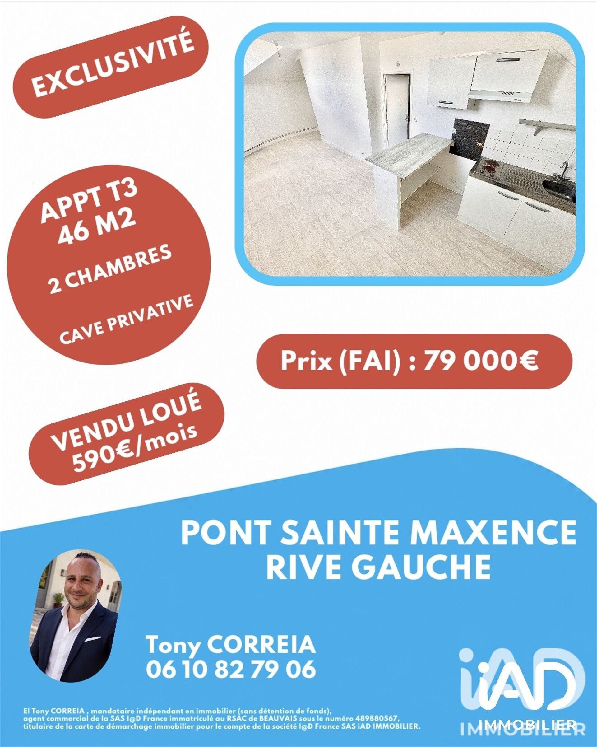 Appartement à vendre, 46m², Pont-Sainte-Maxence