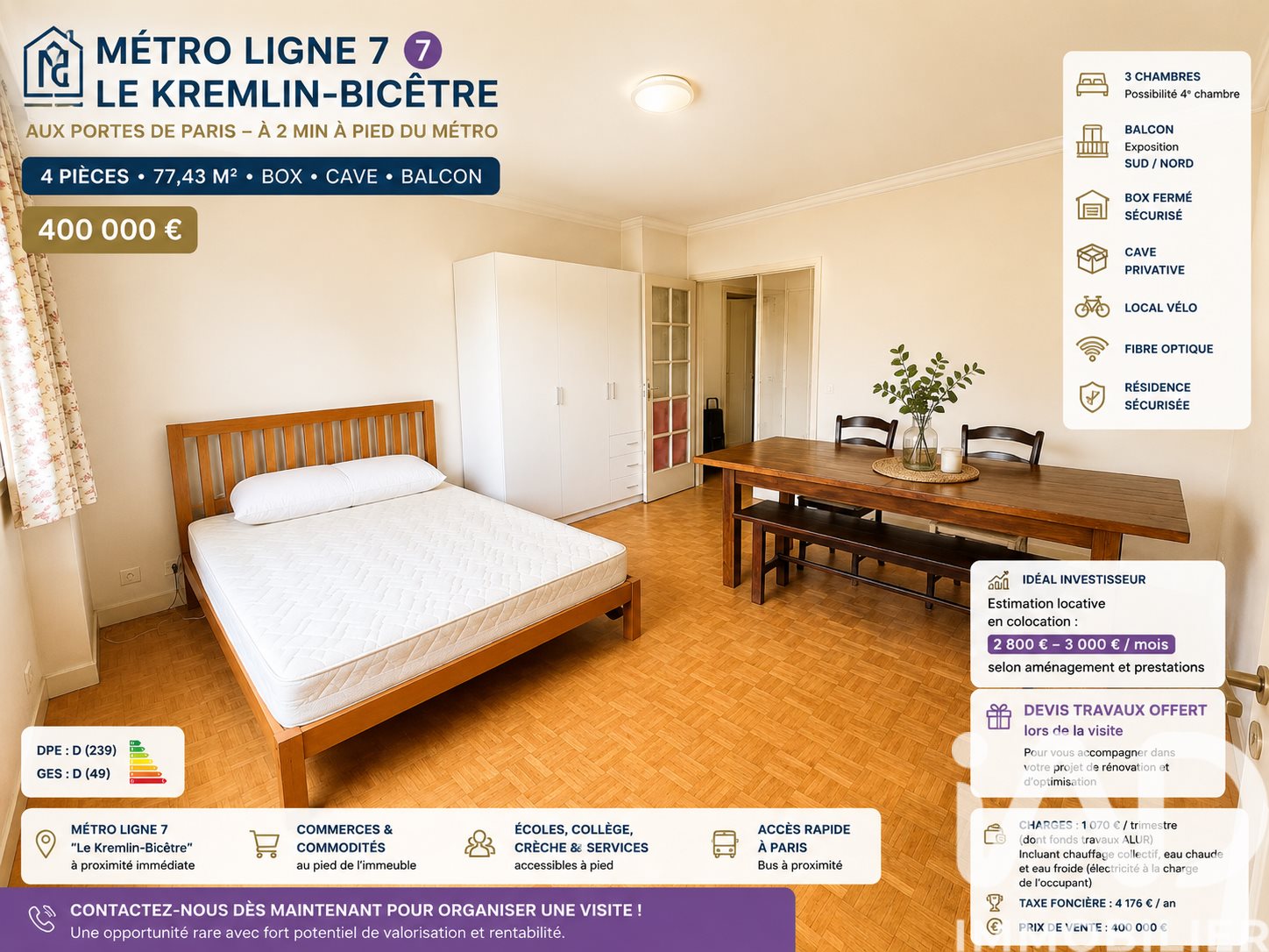 Appartement à vendre, 77m², Le Kremlin-Bicêtre