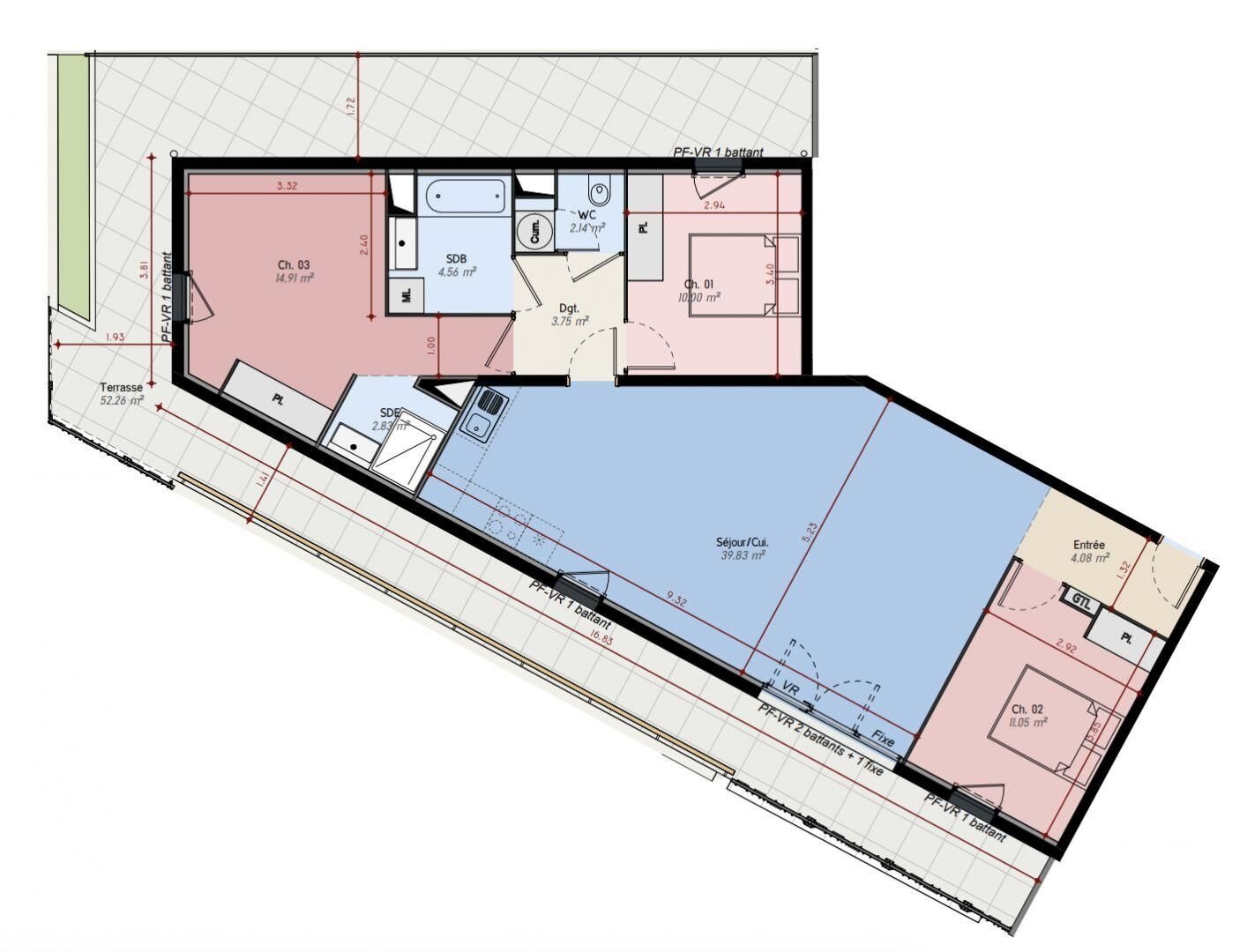 Appartement à vendre, 93m², Lunel
