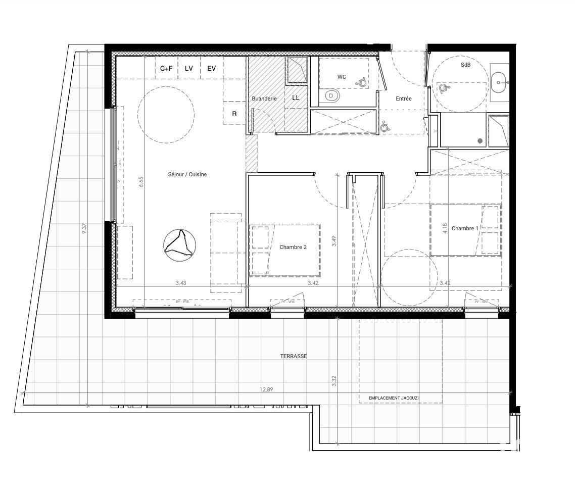 Appartement à vendre, 66m², Baillargues