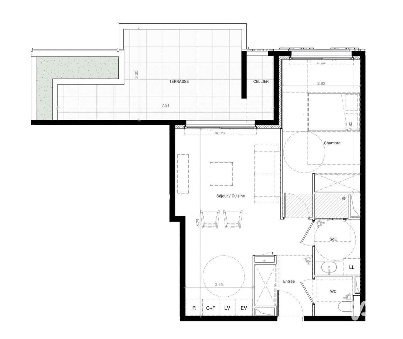 Appartement à vendre, 48m², Baillargues