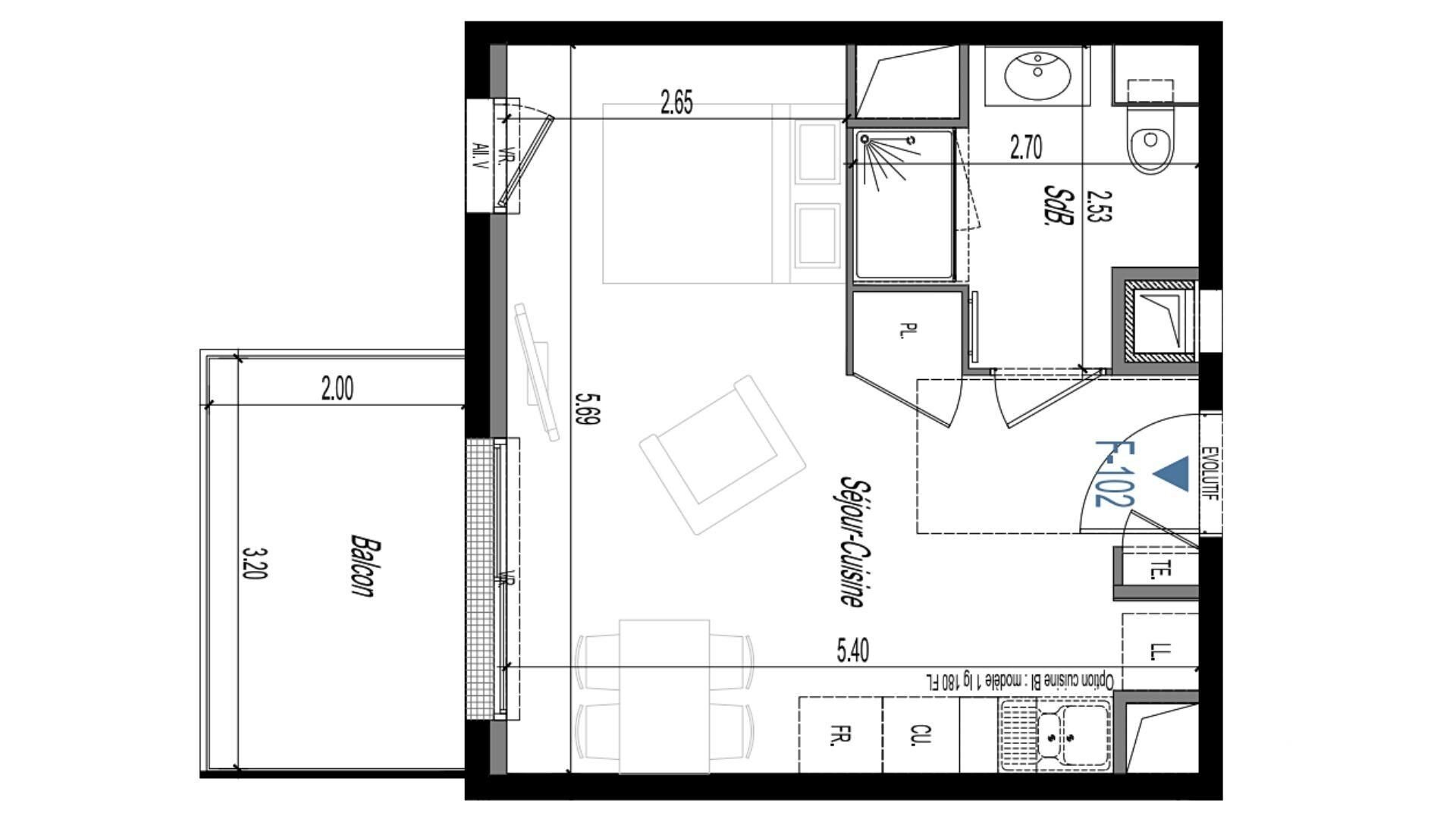 Appartement à vendre, 29m², Clermont-Ferrand