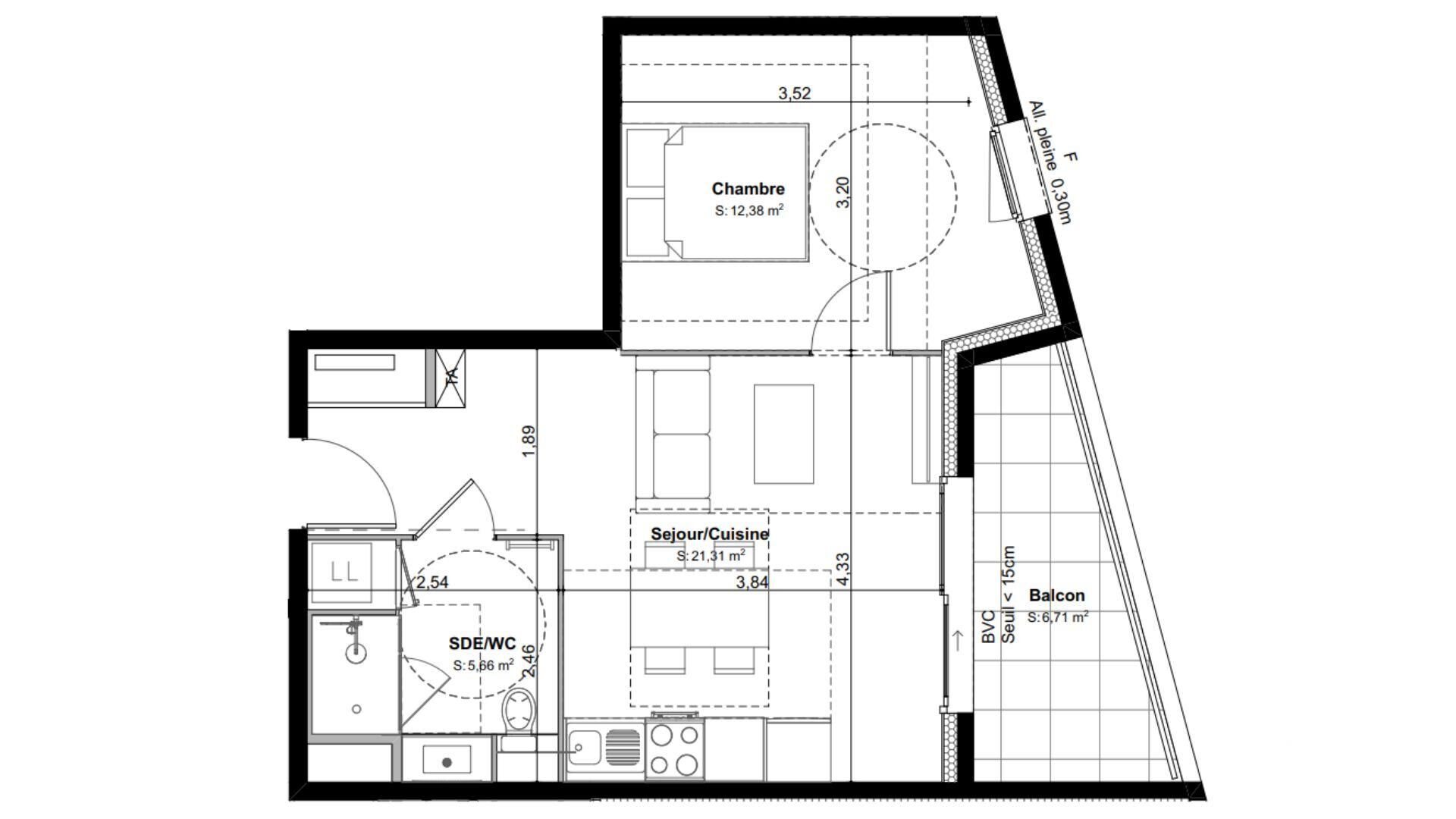Appartement à vendre, 39m², Vénissieux