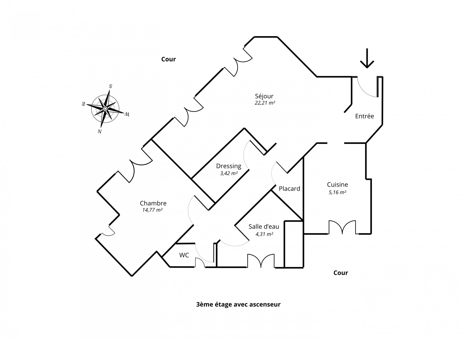 Appartement à vendre, 61m², Montreuil