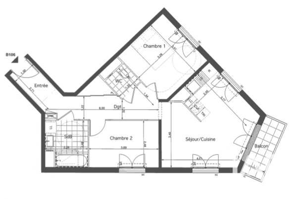 Appartement à louer, 59m², Pontoise