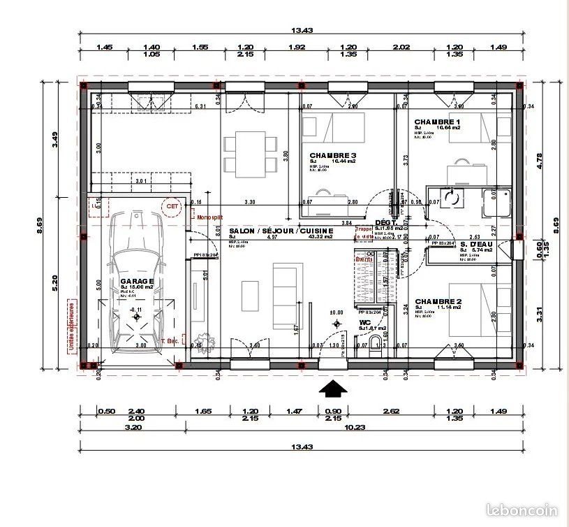 Maison à vendre, 85m², Lhommaizé