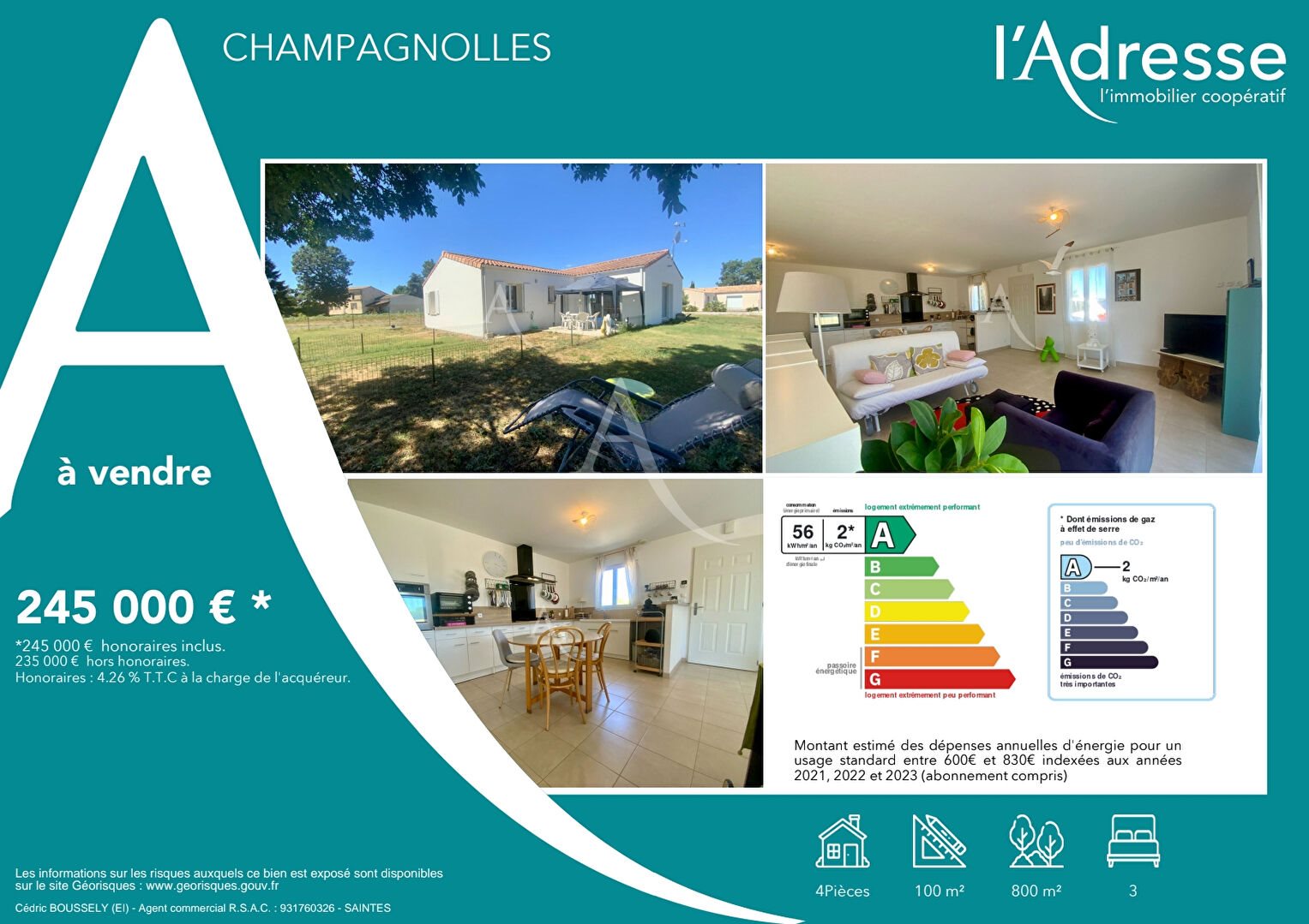 Maison à vendre, 100m², Champagnolles