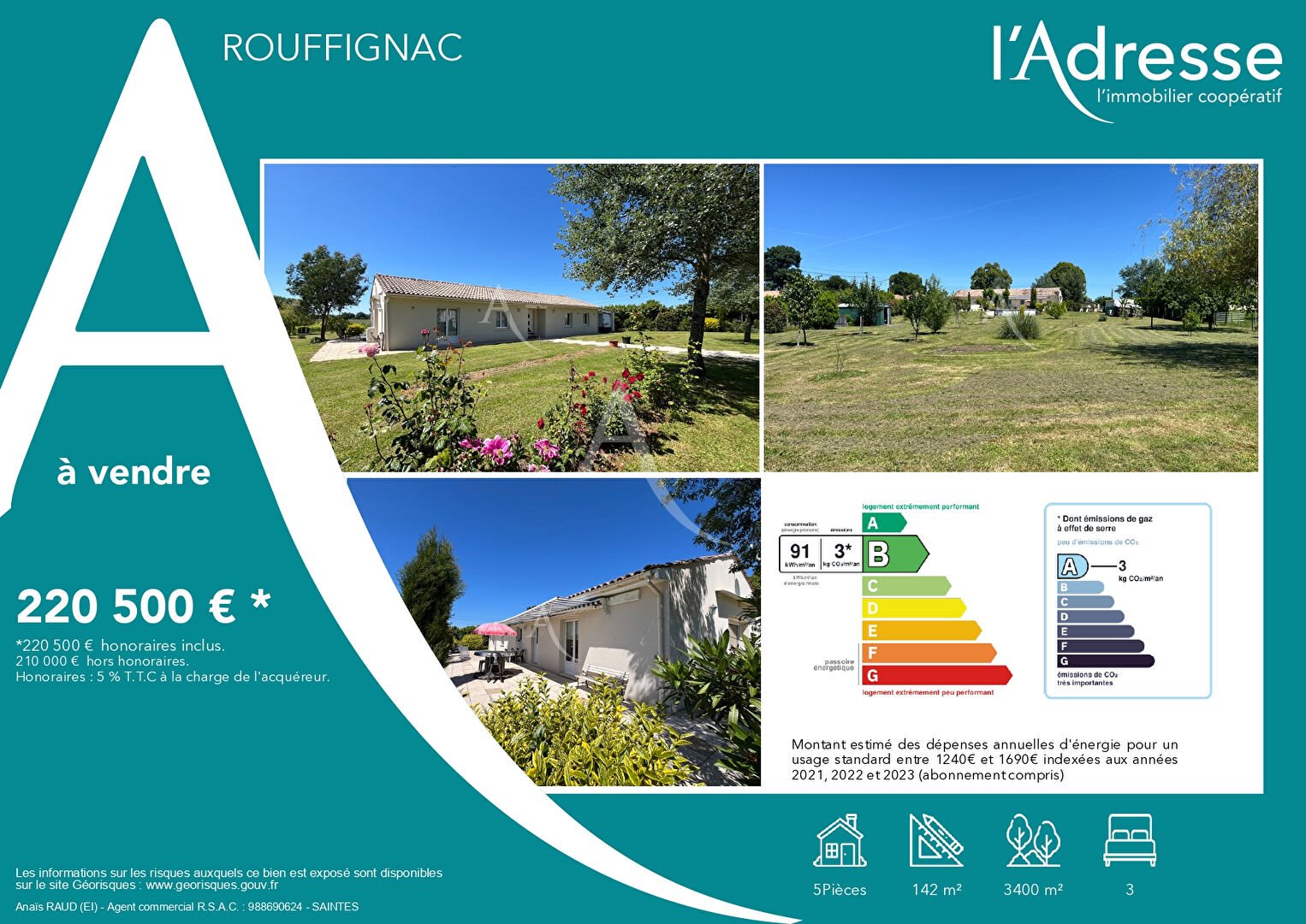Maison à vendre, 142m², Montendre