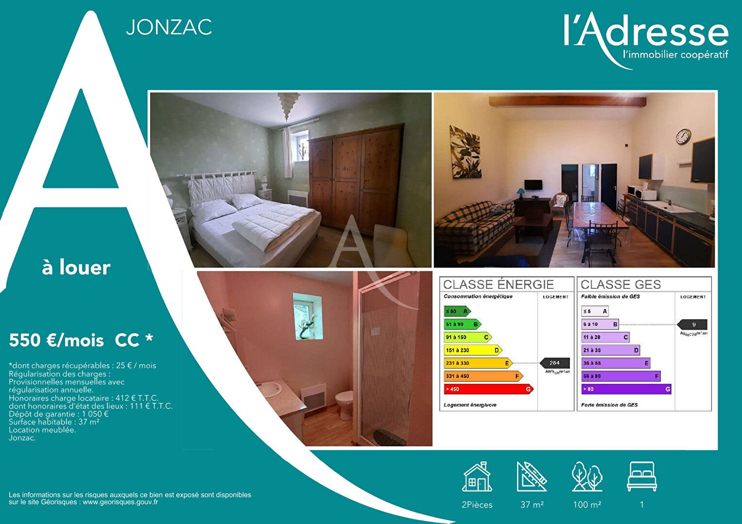 Maison à louer, 37m², Jonzac