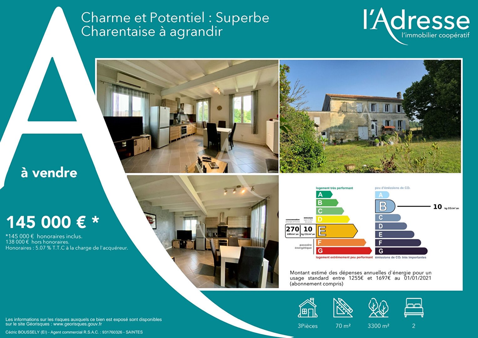 Maison à vendre, 70m², Pons