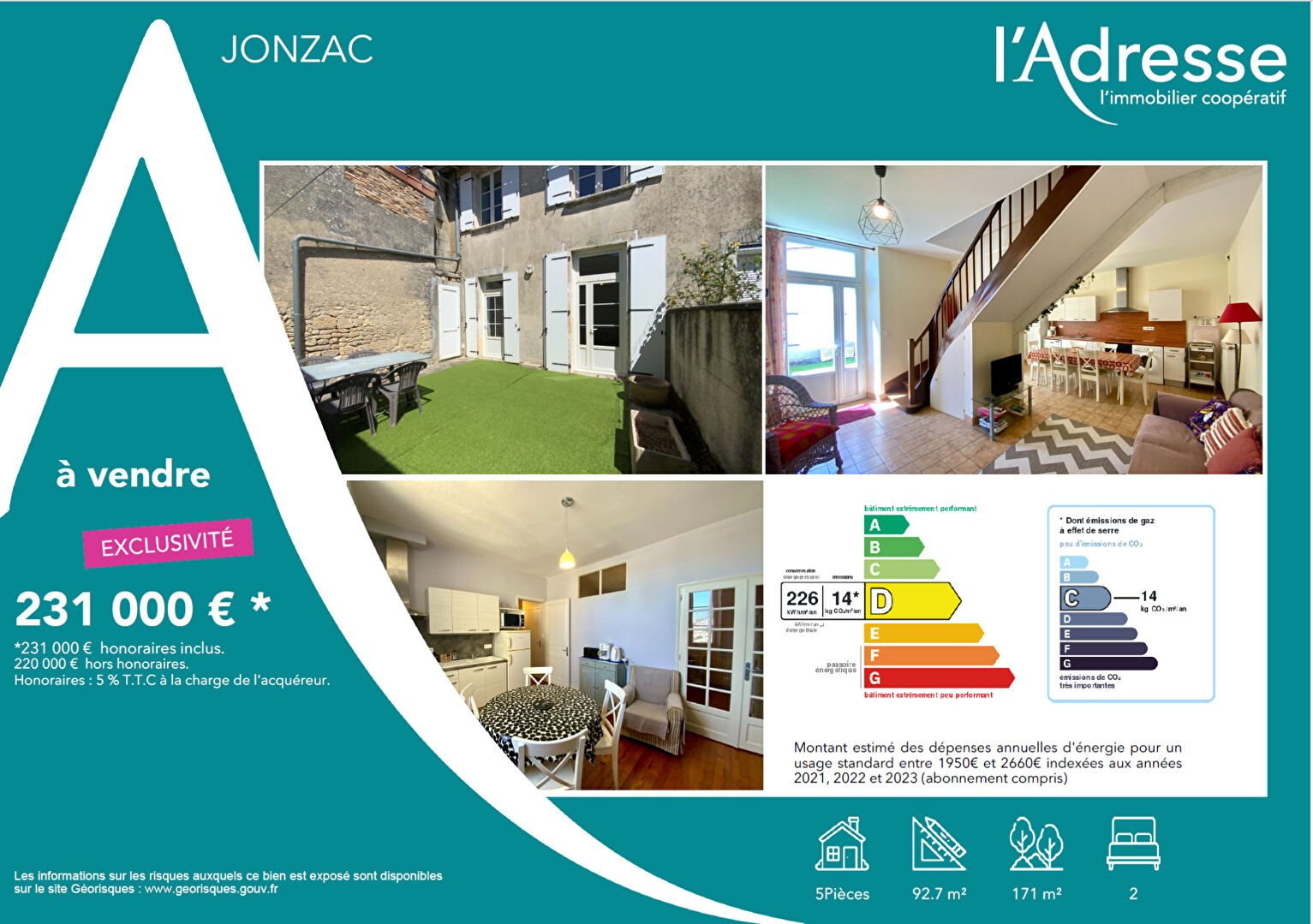 Maison à vendre, 93m², Jonzac