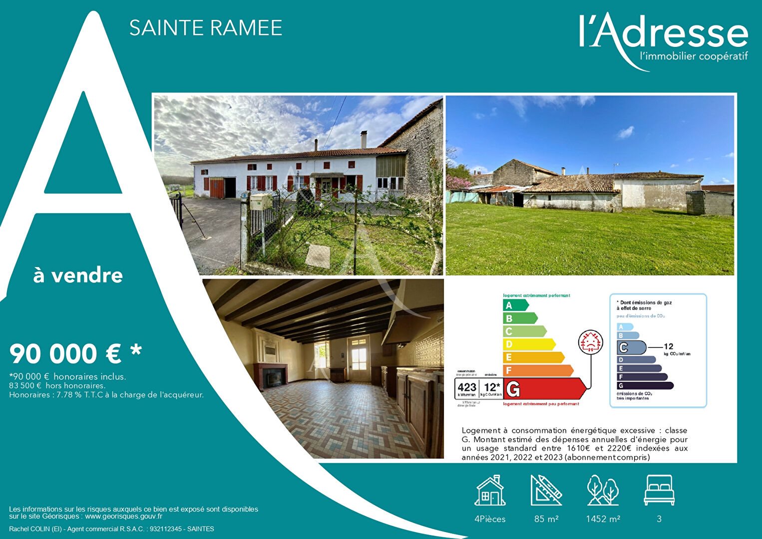 Maison à vendre, 85m², Sainte-Ramée