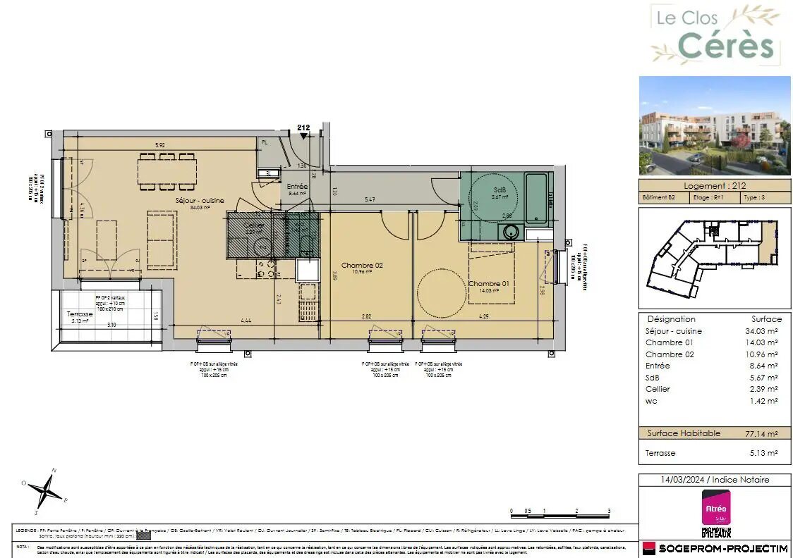 Appartement à louer, 77m², Wambrechies