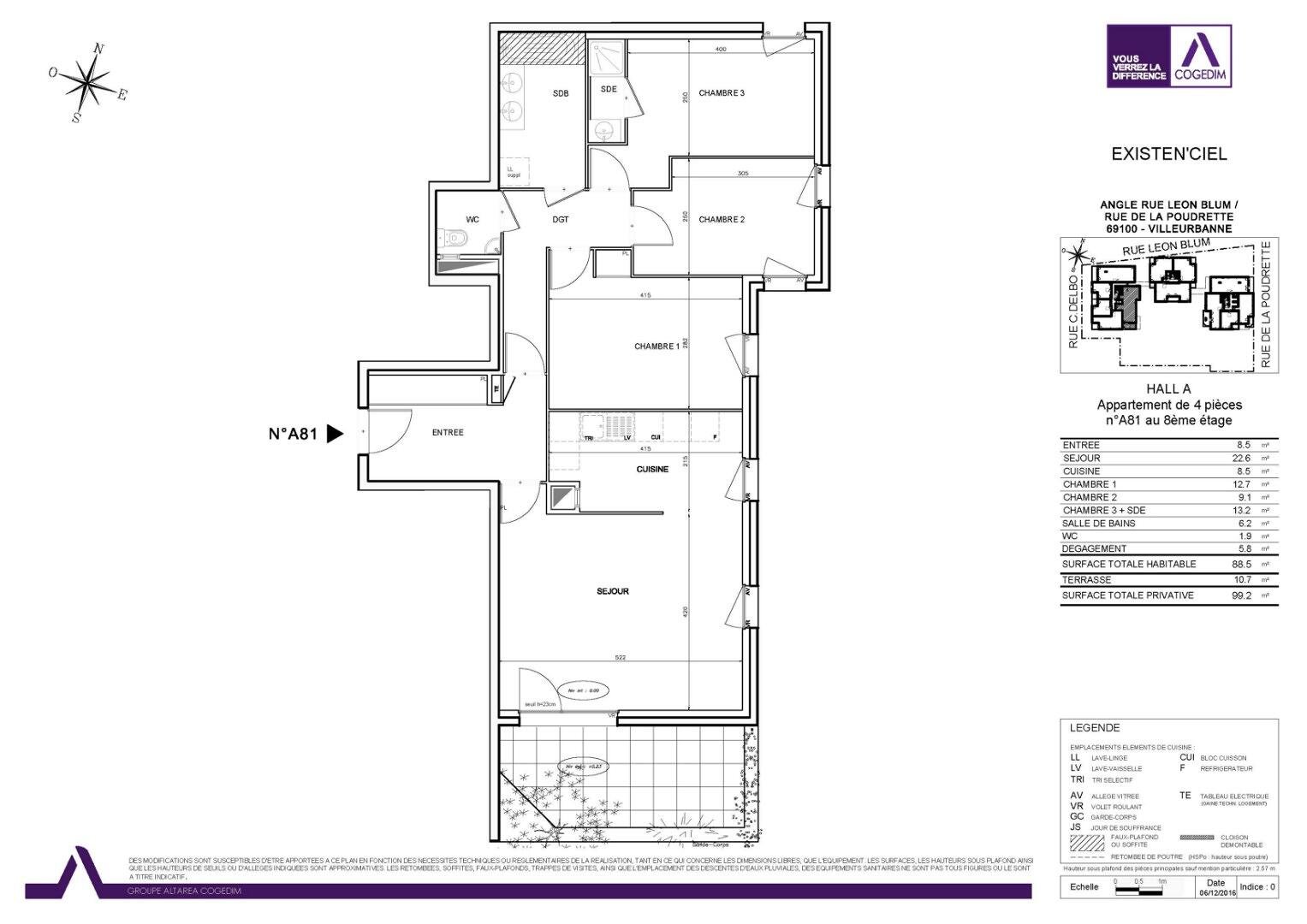 Appartement à louer, 88m², Villeurbanne