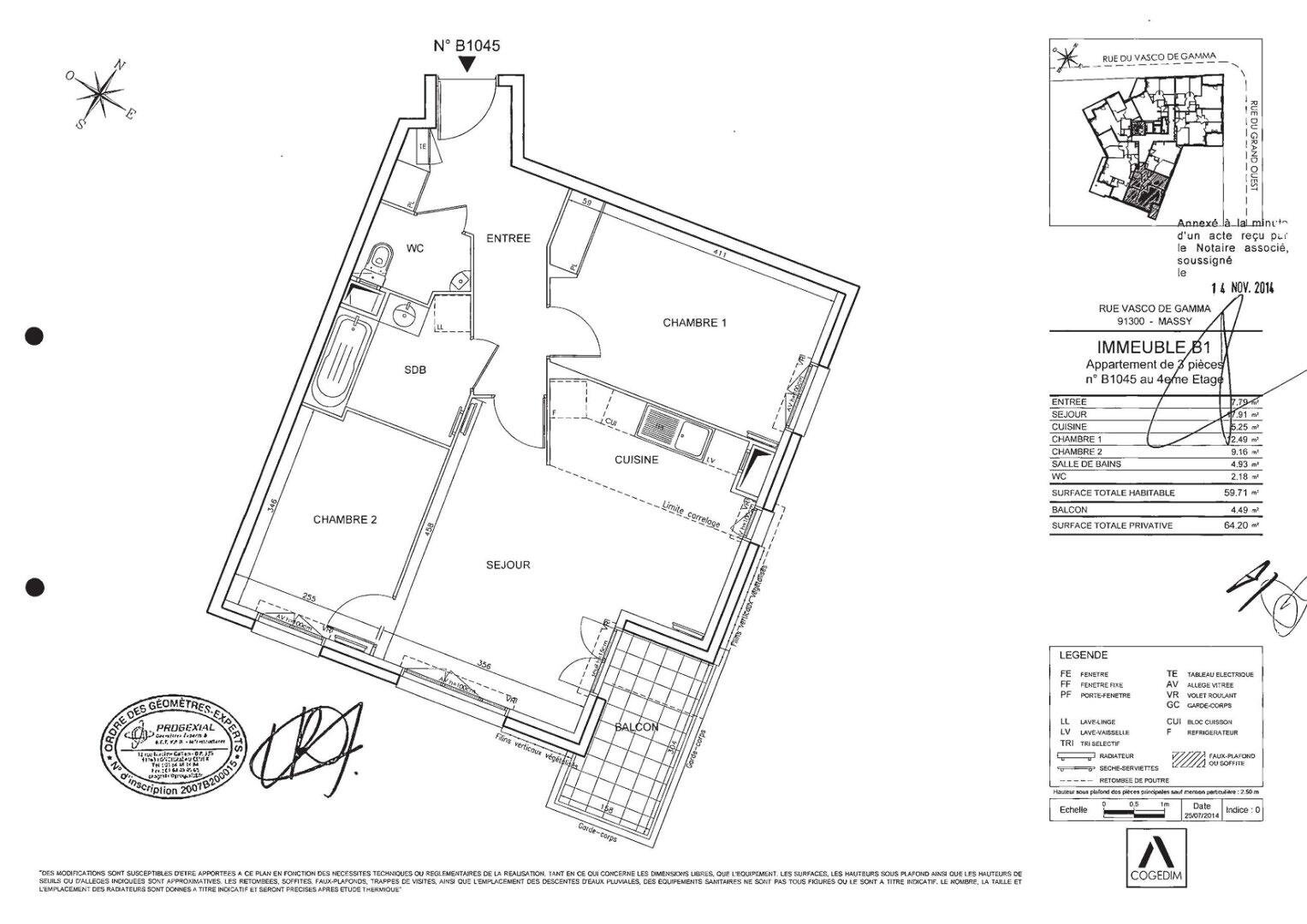 Appartement à louer, 59m², Massy