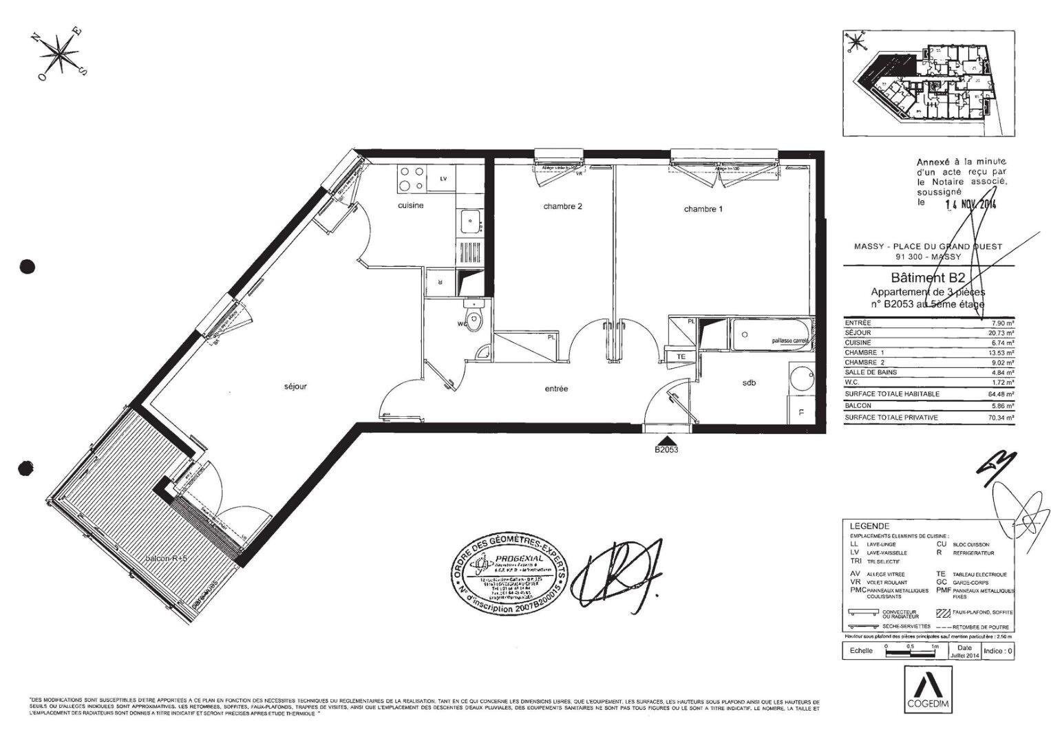 Appartement à louer, 64m², Massy