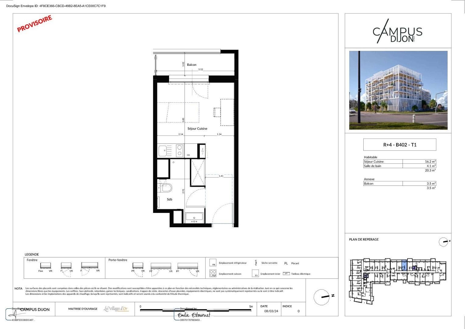 Appartement à louer, 20m², Dijon