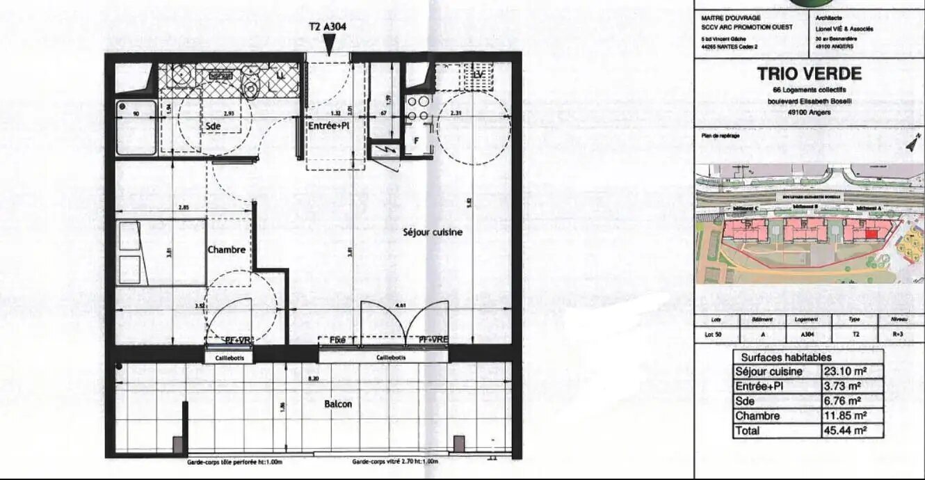 Appartement à louer, 45m², Angers