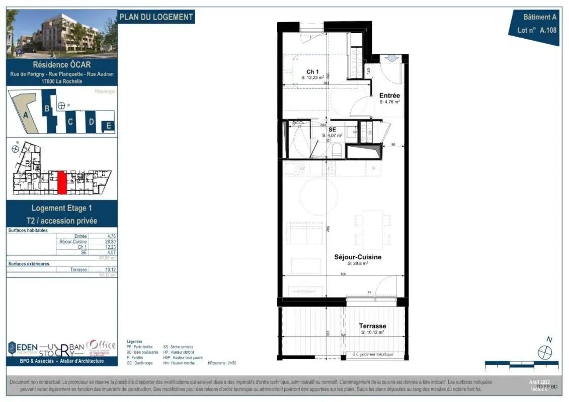 Appartement à louer, 49m², La Rochelle