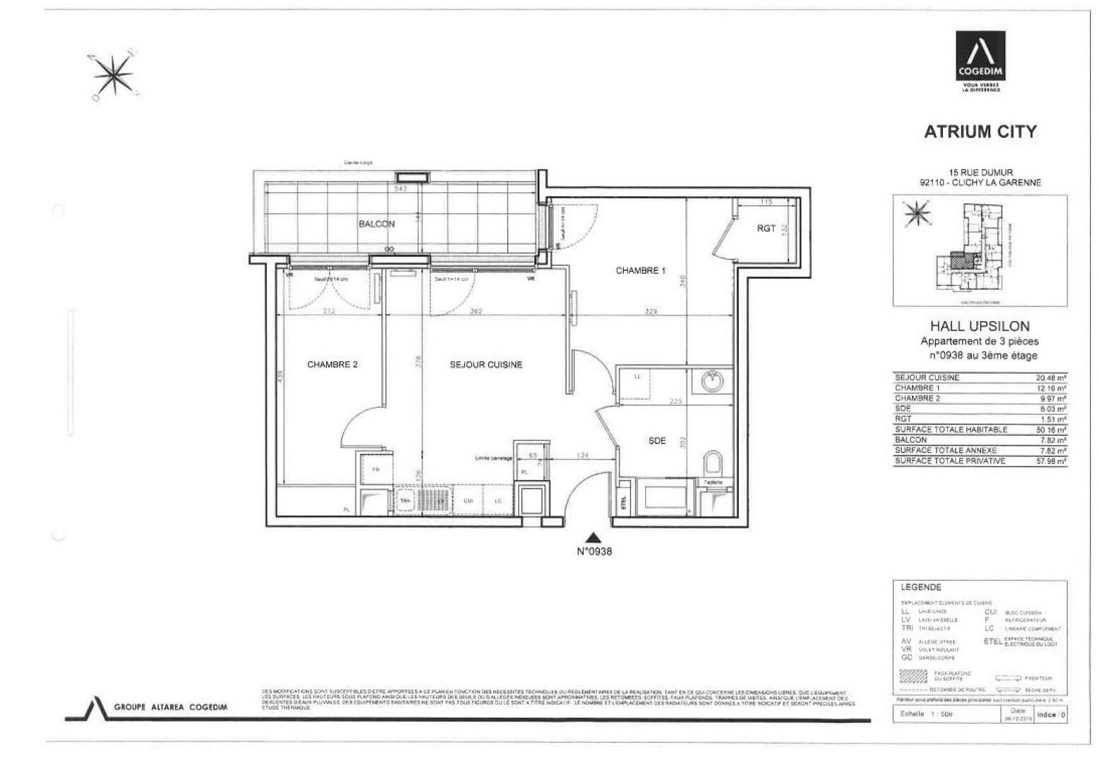 Appartement à louer, 50m², Clichy