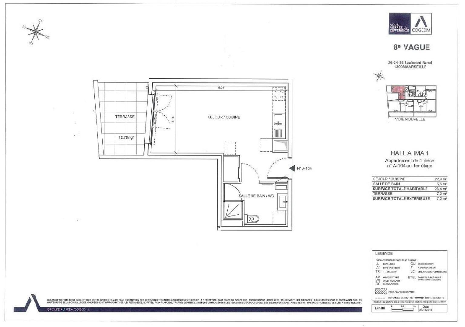 Appartement à louer, 28m², Marseille 9ème