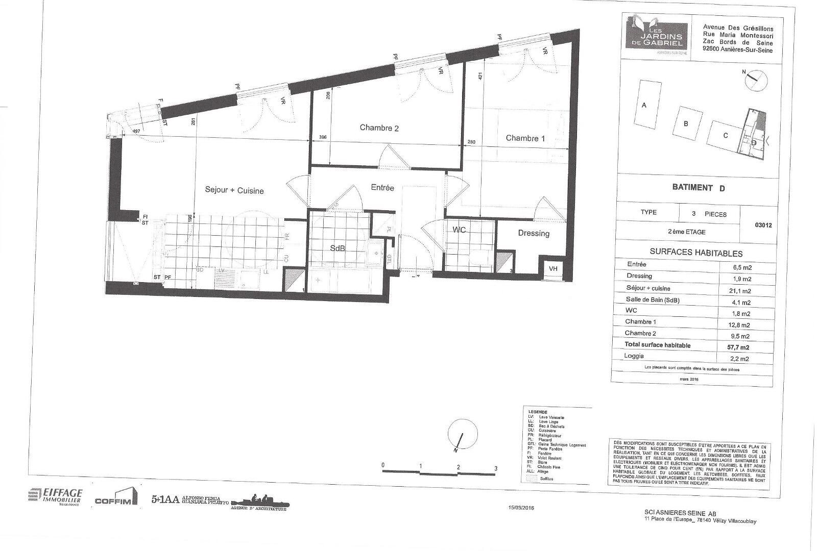 Appartement à louer, 58m², Asnières-sur-Seine