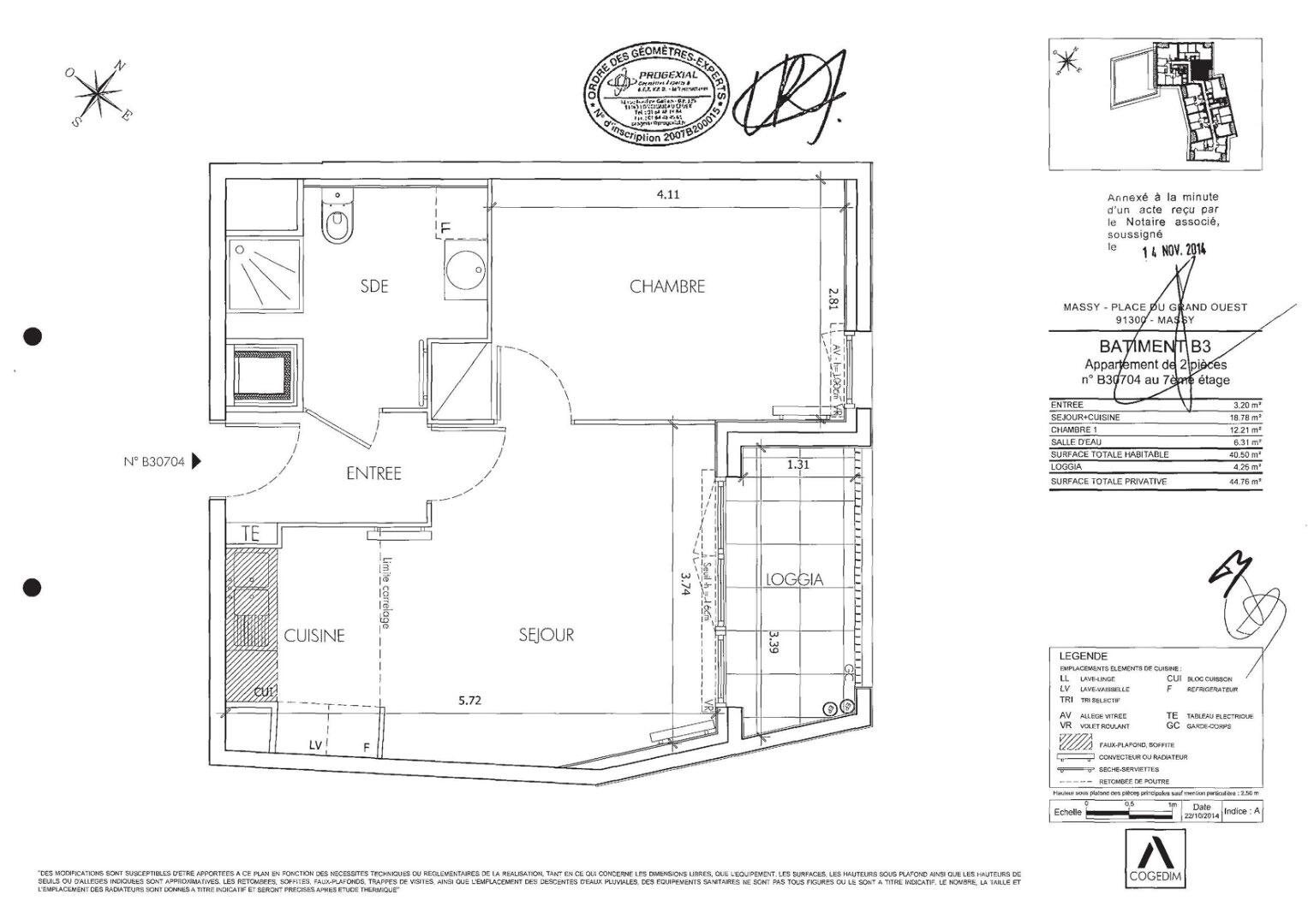 Appartement à louer, 39m², Massy