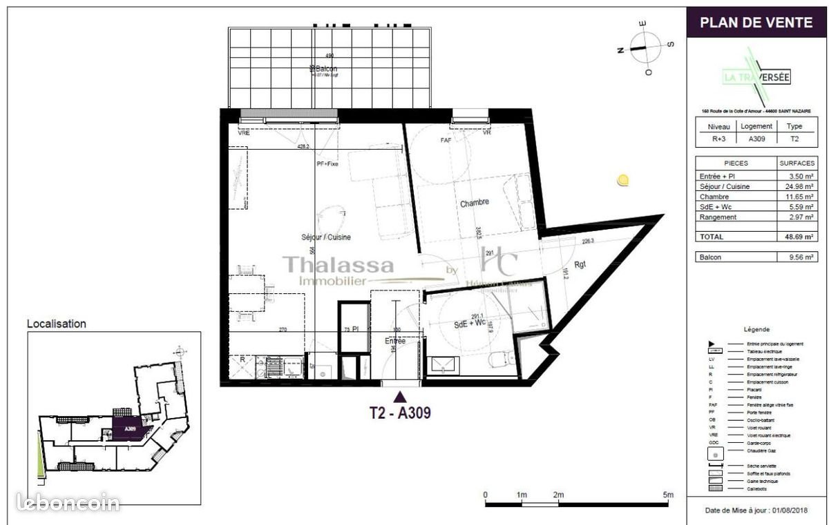 Appartement à louer, 48m², Saint-Nazaire