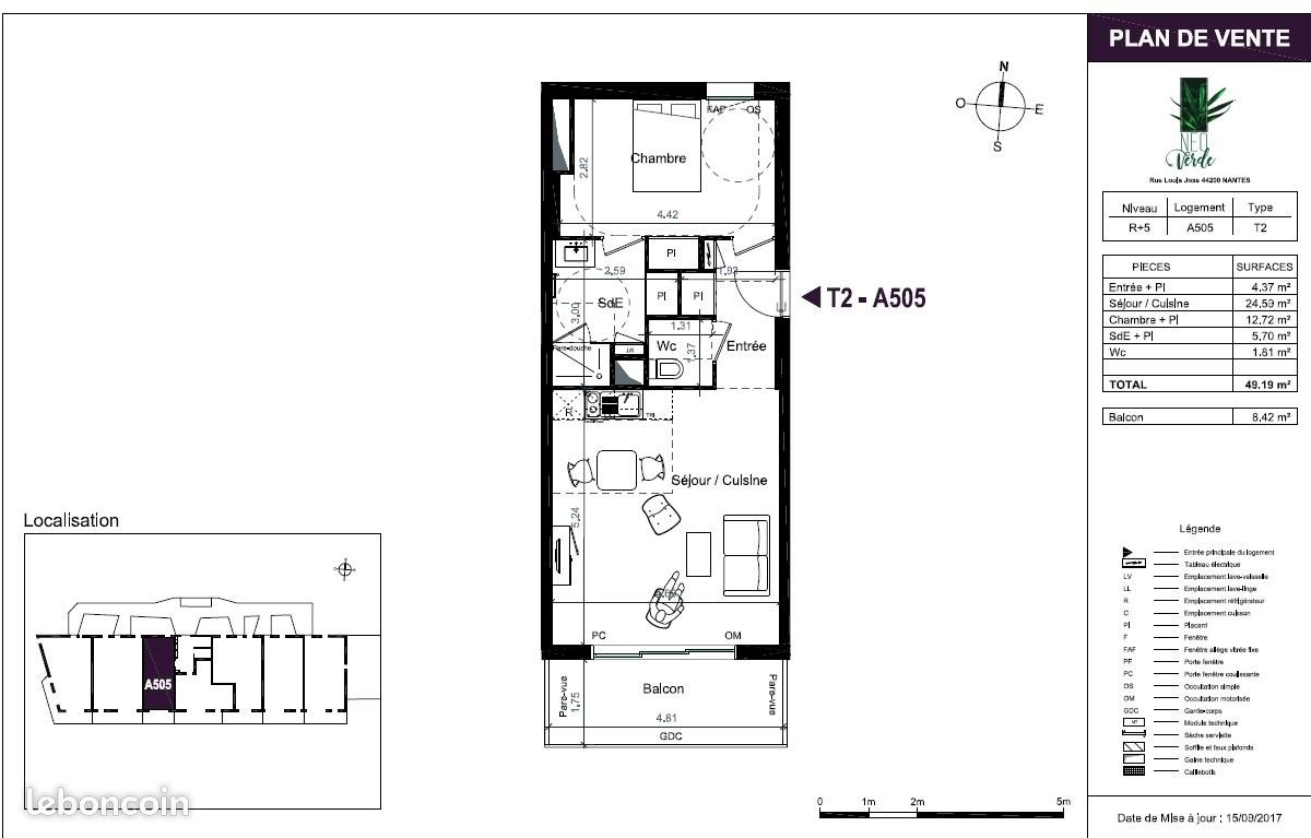 Appartement à louer, 49m², Nantes