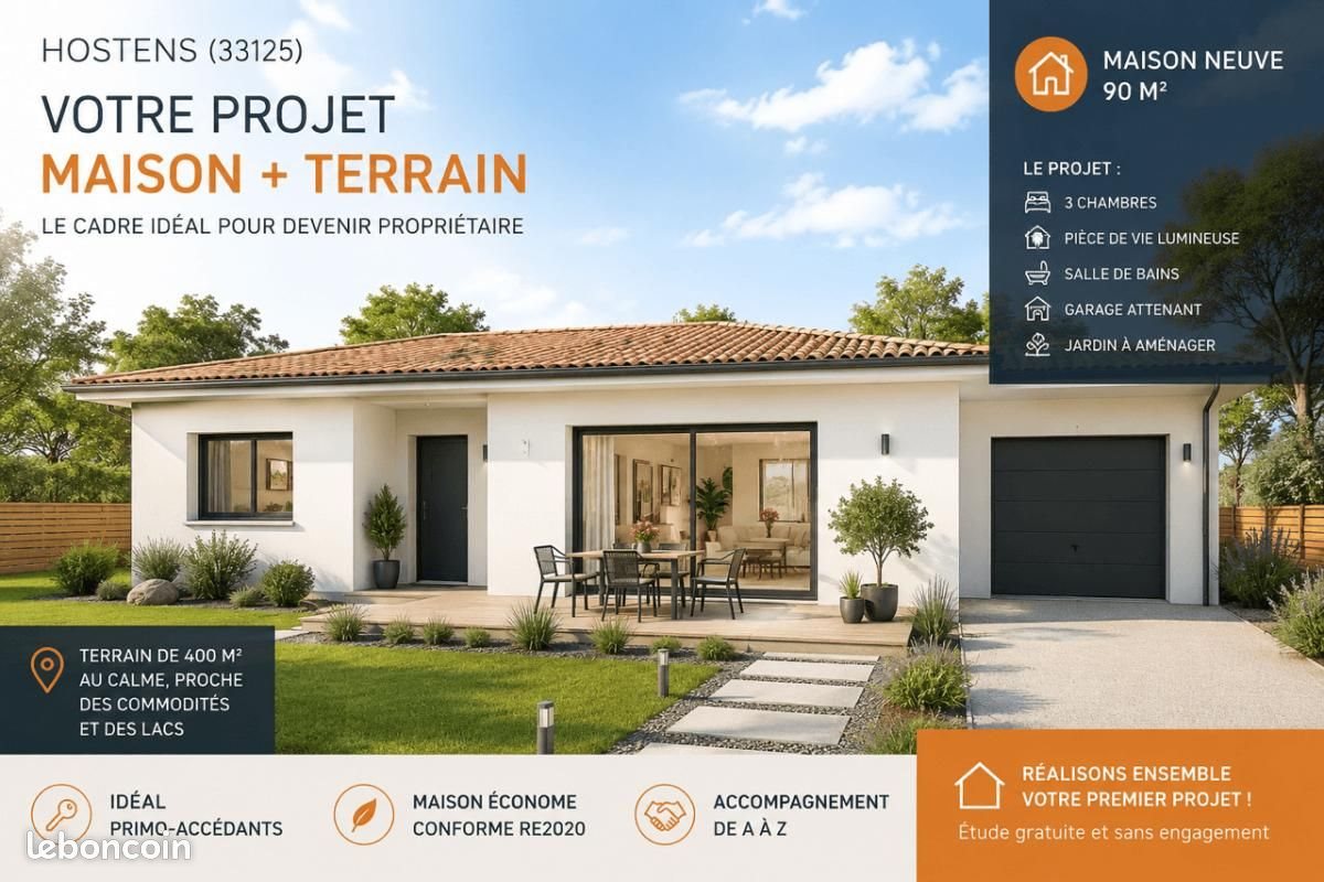 Maison à vendre, 90m², Hostens
