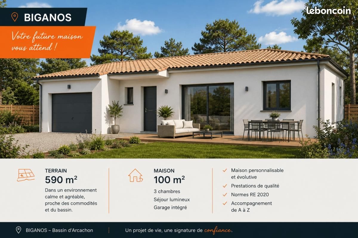 Maison à vendre, 92m², Biganos