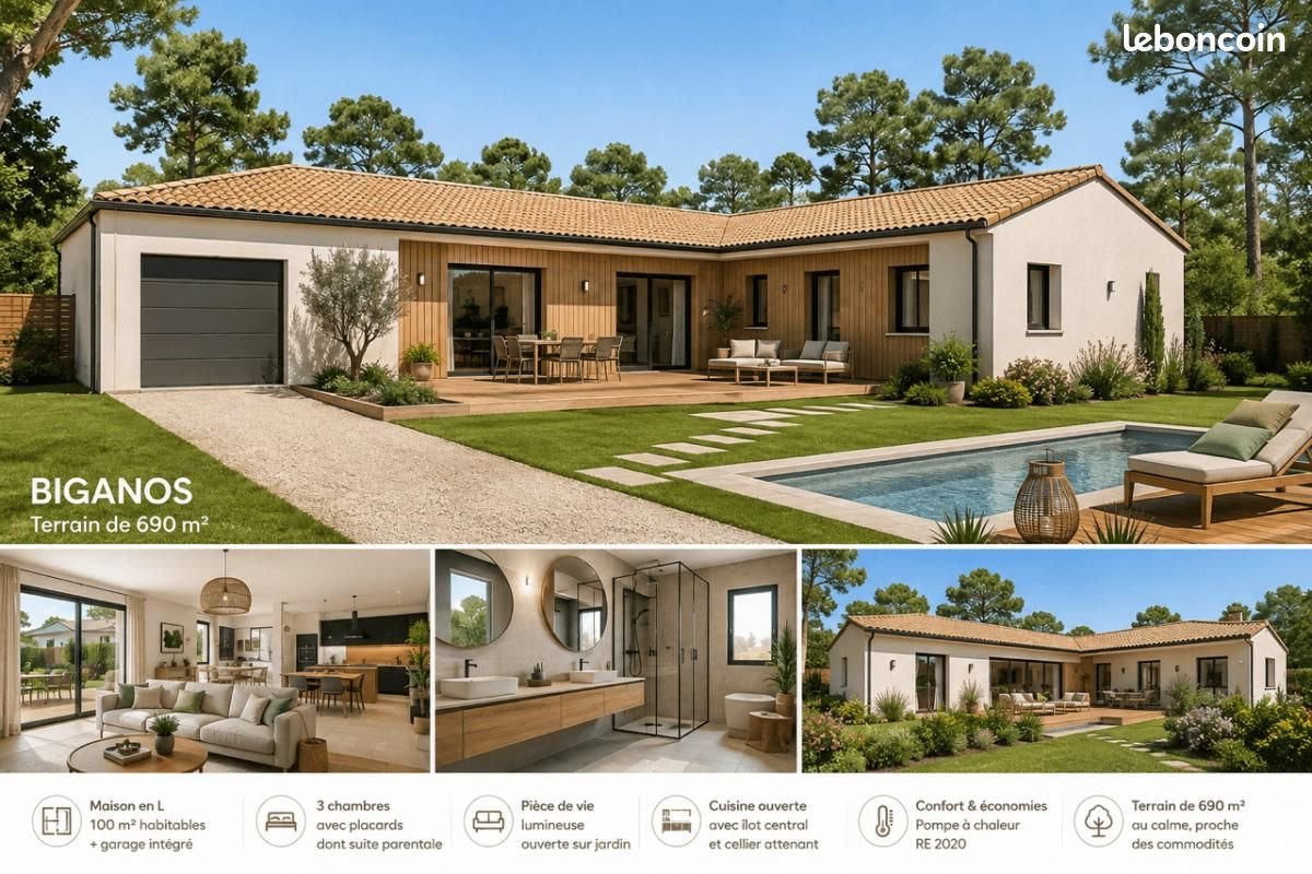 Maison à vendre, 110m², Biganos