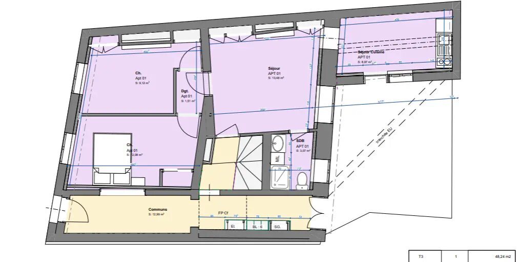 Appartement à louer, 48m², Poitiers