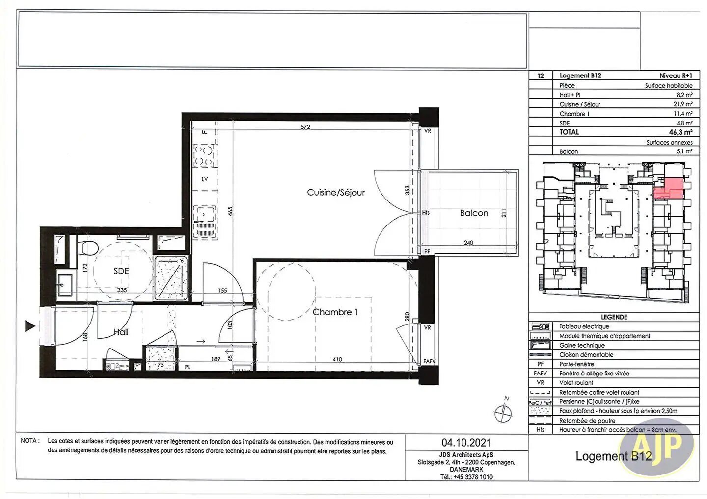 Appartement à louer, 46m², Cesson-Sévigné