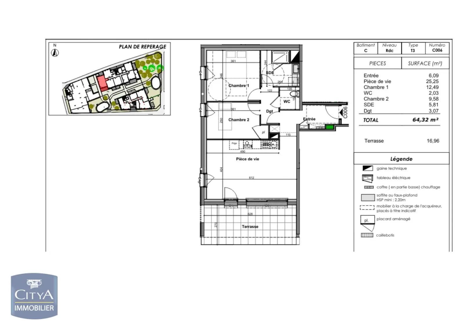 Appartement à louer, 64m², Angers