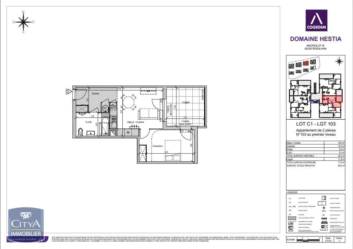 Appartement à louer, 45m², Rodilhan