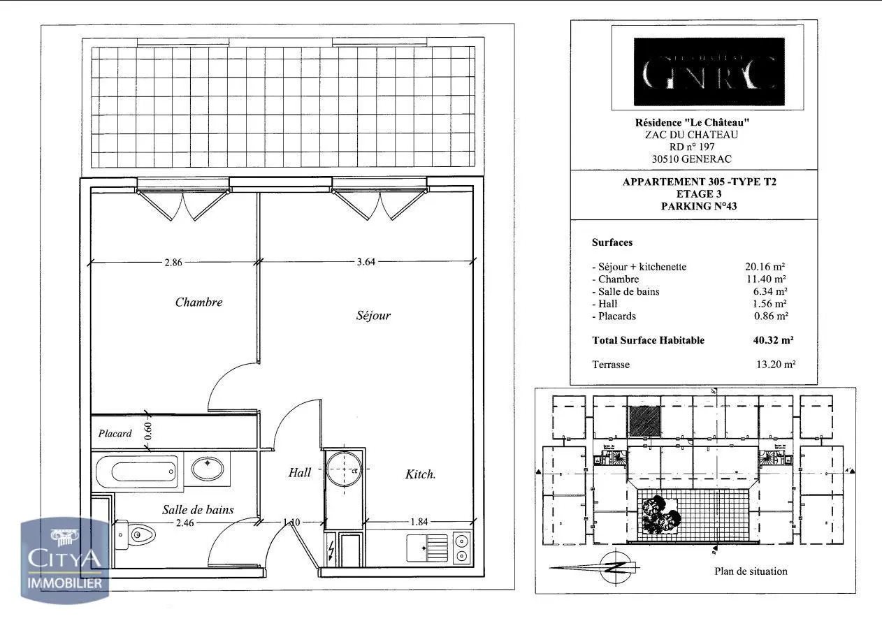Appartement à louer, 41m², Générac