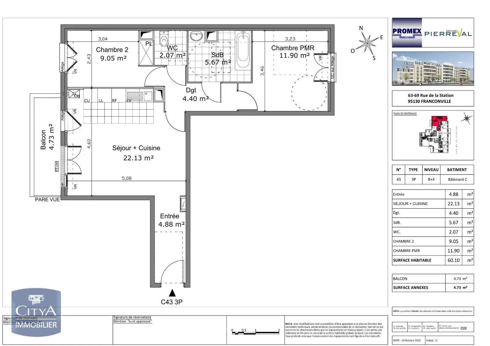 Appartement à louer, 60m², Franconville