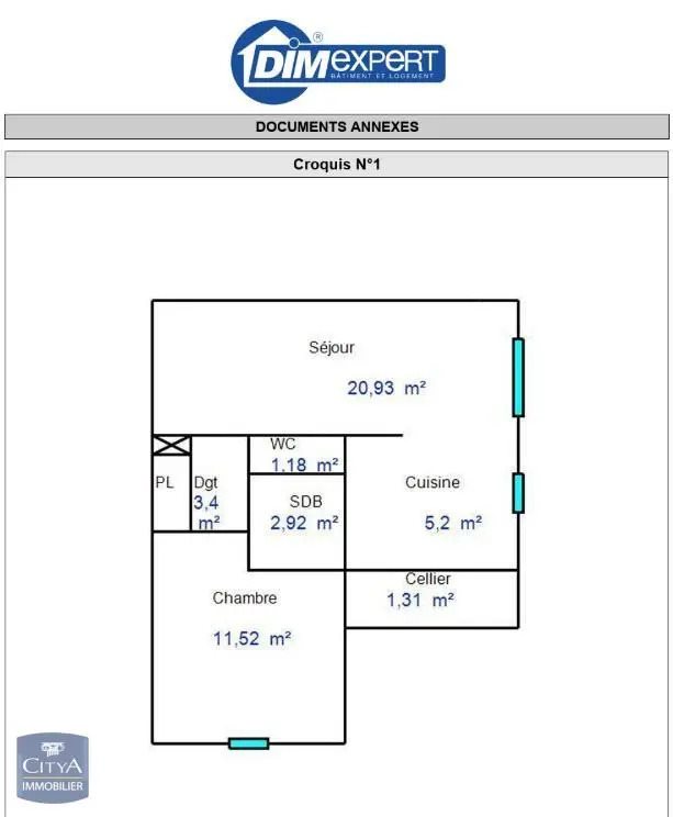 Appartement à louer, 46m², Roye