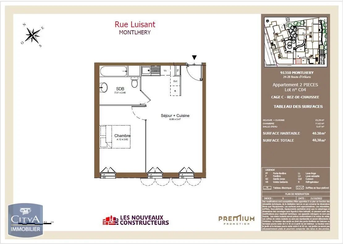 Appartement à louer, 40m², Montlhéry