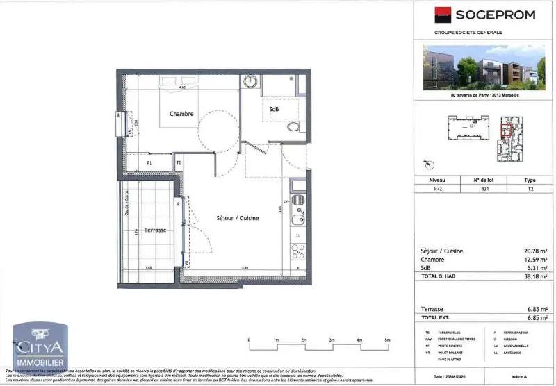 Appartement à louer, 38m², Marseille 13ème