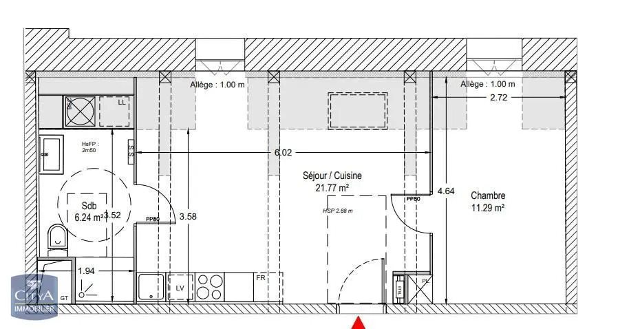 Appartement à louer, 39m², Douai