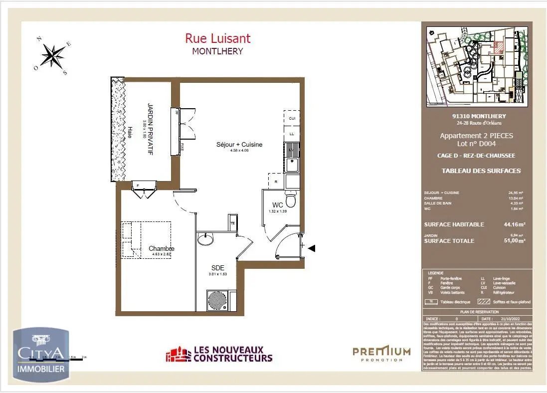 Appartement à louer, 44m², Montlhéry
