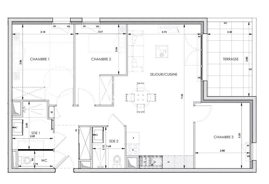 Appartement à vendre, 85m², Châteauneuf-Grasse